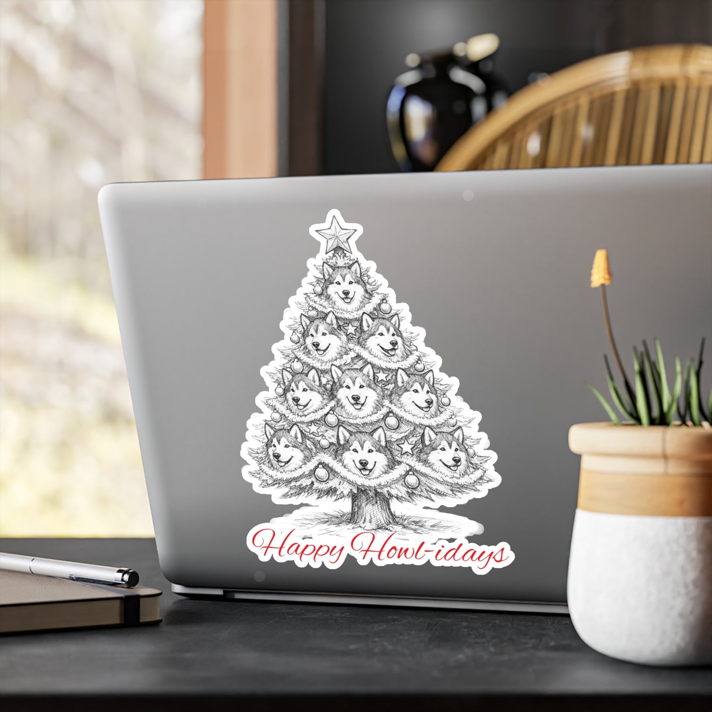 Happy Howl-idays Vinyl Decal