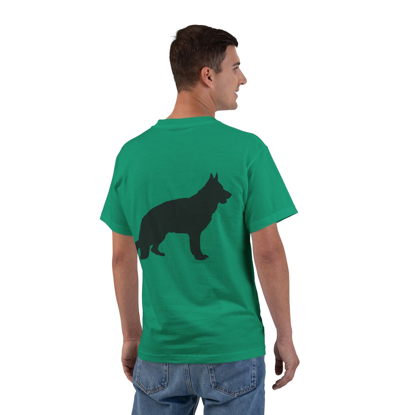 German Shepherd Silhouette Men's Short-Sleeve Crewneck Tee