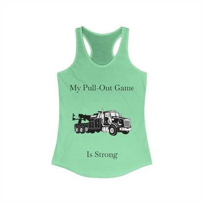 Pull Out Heavy Tow Truck Women's Racerback Tank