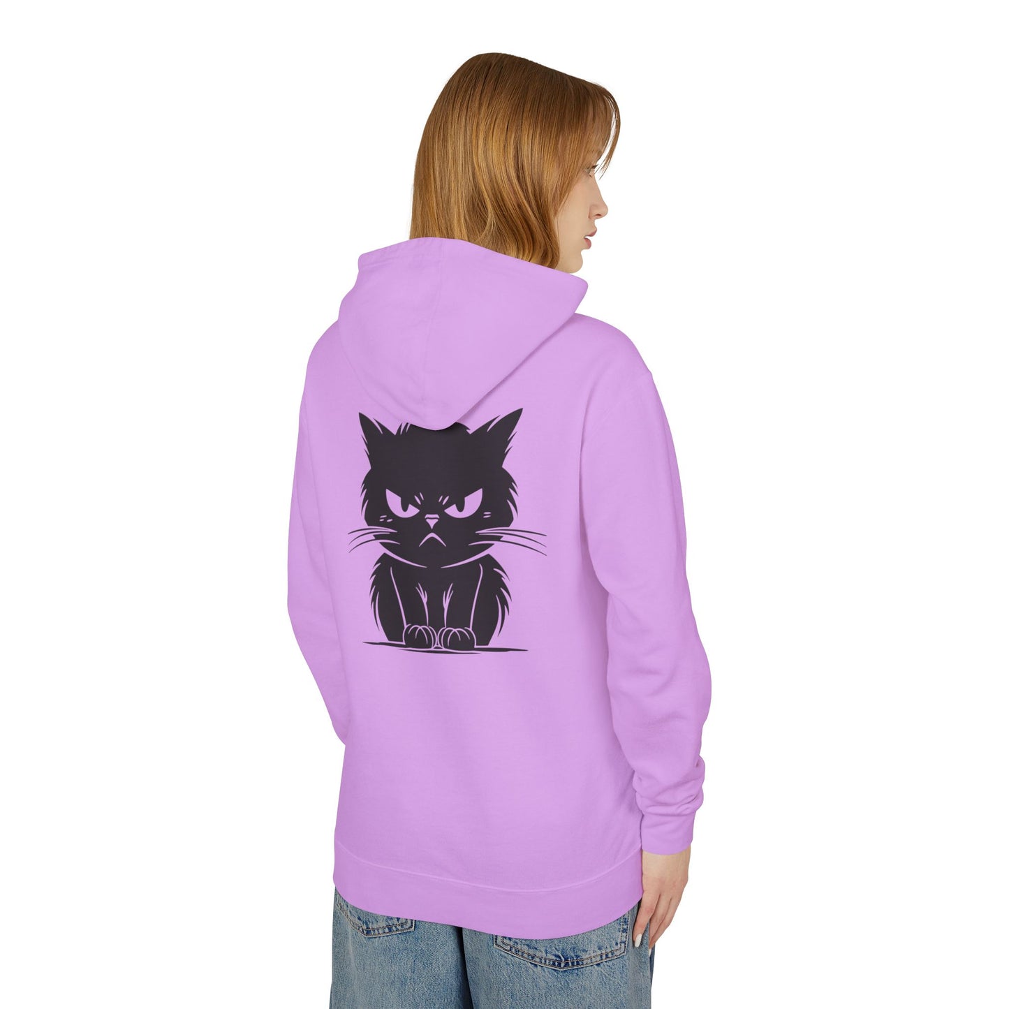 Angry Cat Unisex Lightweight Hoodie