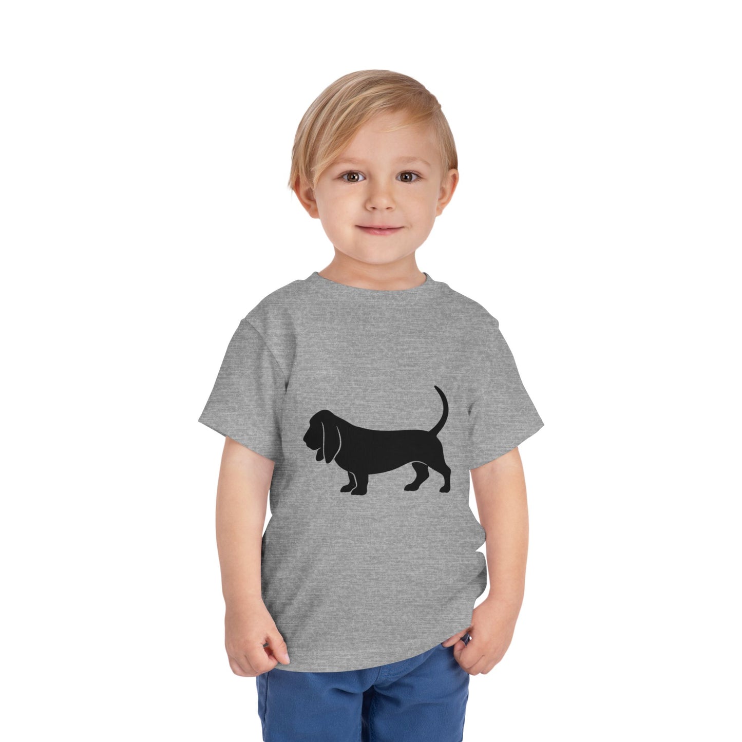 Basset Silhouette Toddler Unisex Short Sleeve Crewneck Tee