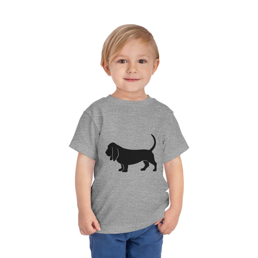 Basset Silhouette Toddler Unisex Short Sleeve Crewneck Tee