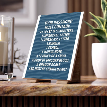 Password Ceramic Photo Tile