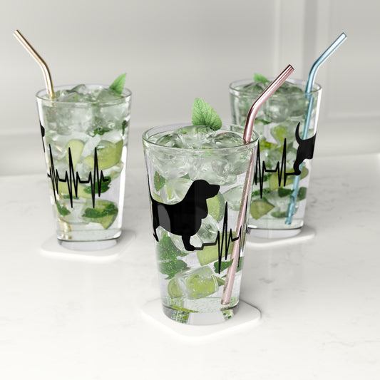 My Heart Beats For Bassets Drinking Glass