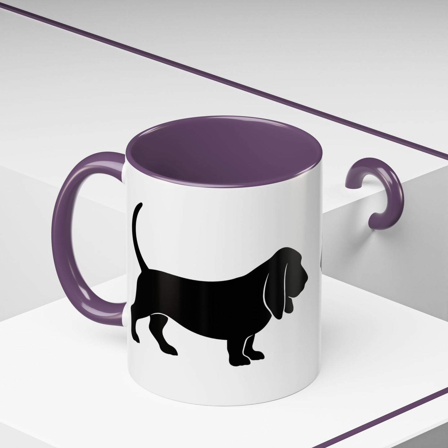 Basset Silhouette 2-Tone Coffee Mug