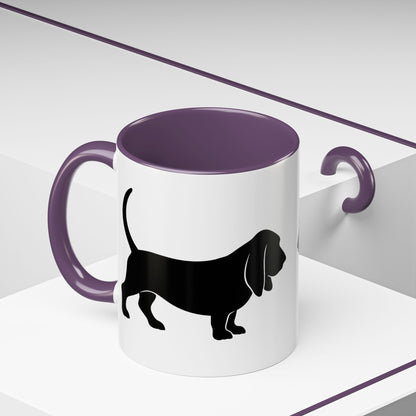 Basset Silhouette 2-Tone Coffee Mug