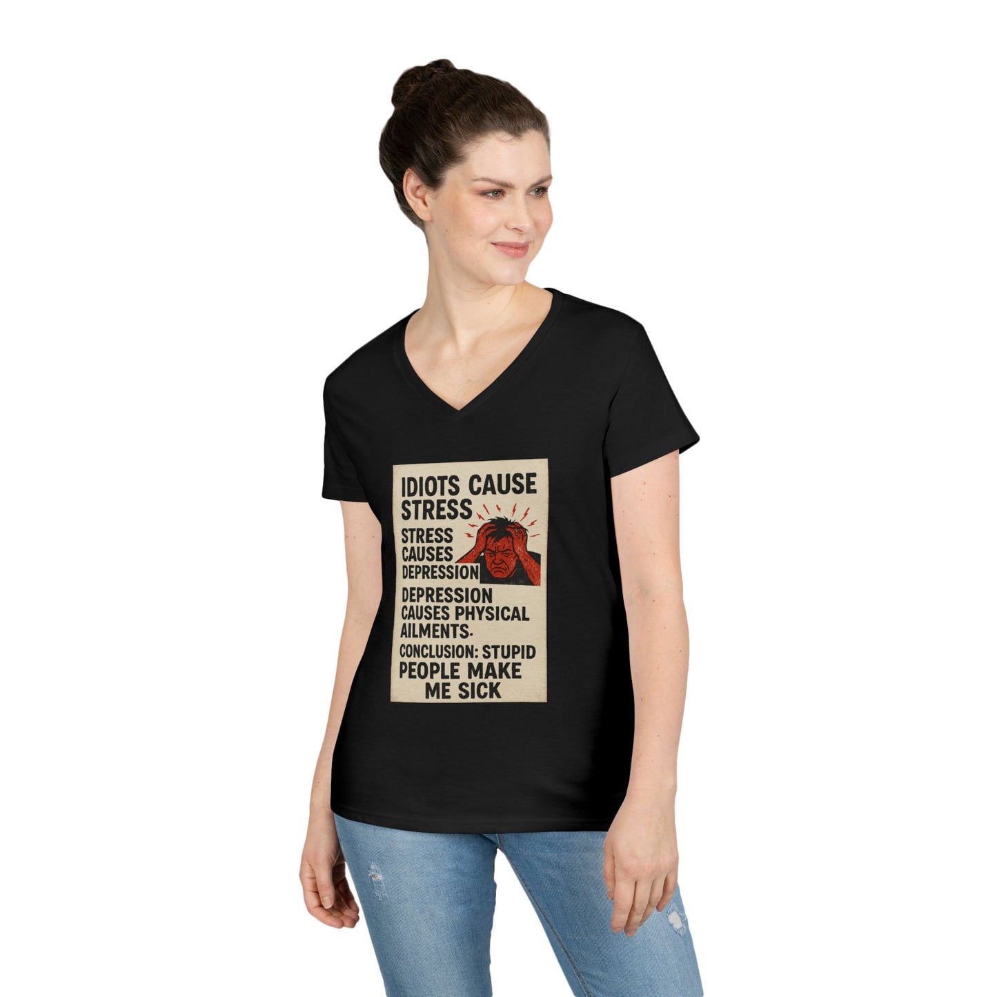 Stupid People Women's V-Neck T-Shirt