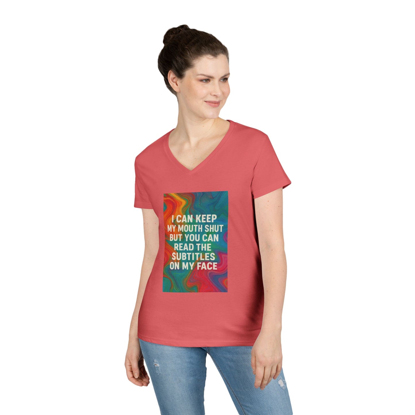 Subtitles Women's V-Neck T-Shirt