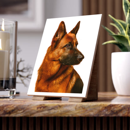 German Shepherd Head Ceramic Photo Tile