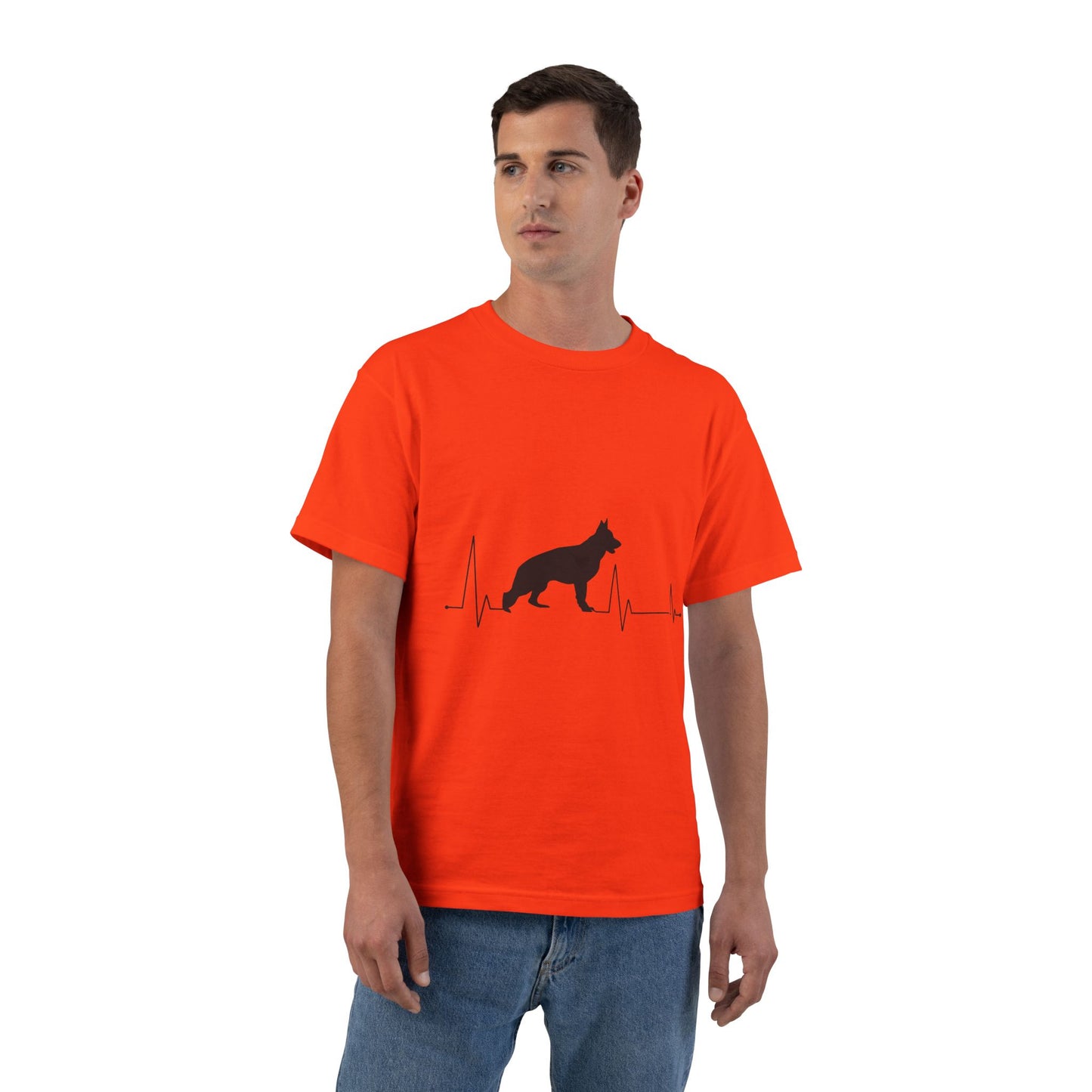 My Heart Beats For German Shepherds Men's Short-Sleeve Crewneck Tee