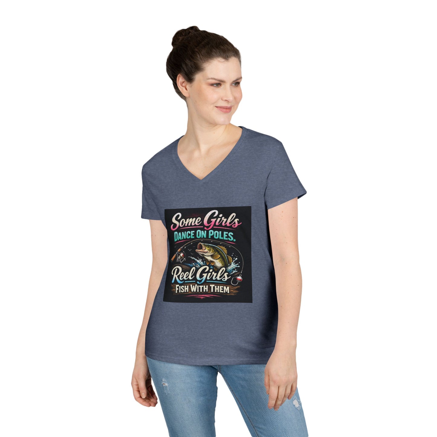 Reel Girls Women's V-Neck T-Shirt