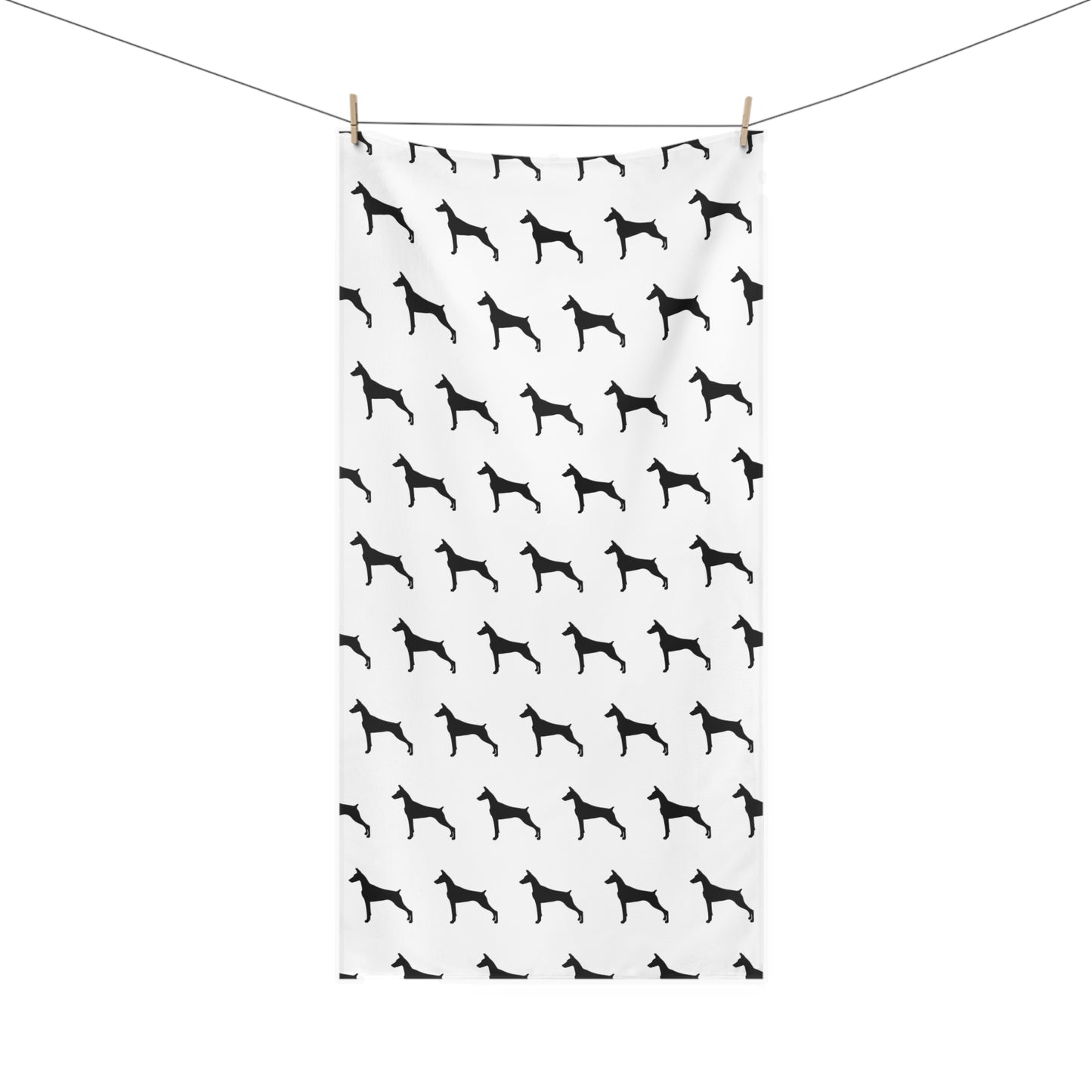 Doberman Silhouette Mink-Cotton  Beach Towel