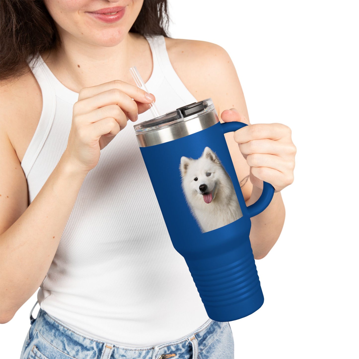 Samoyed Head Insulated Travel Mug