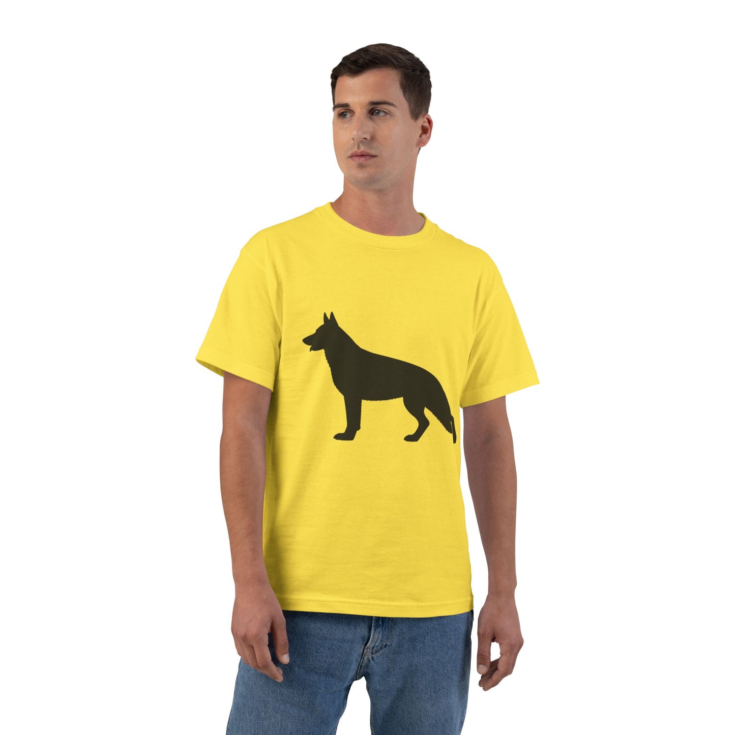 German Shepherd Silhouette Men's Short-Sleeve Crewneck Tee