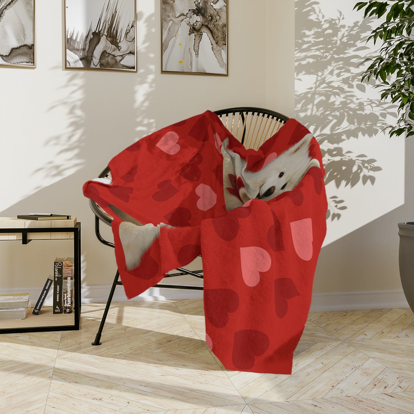 Cupid's Companion Samoyed Velveteen Microfiber Blanket