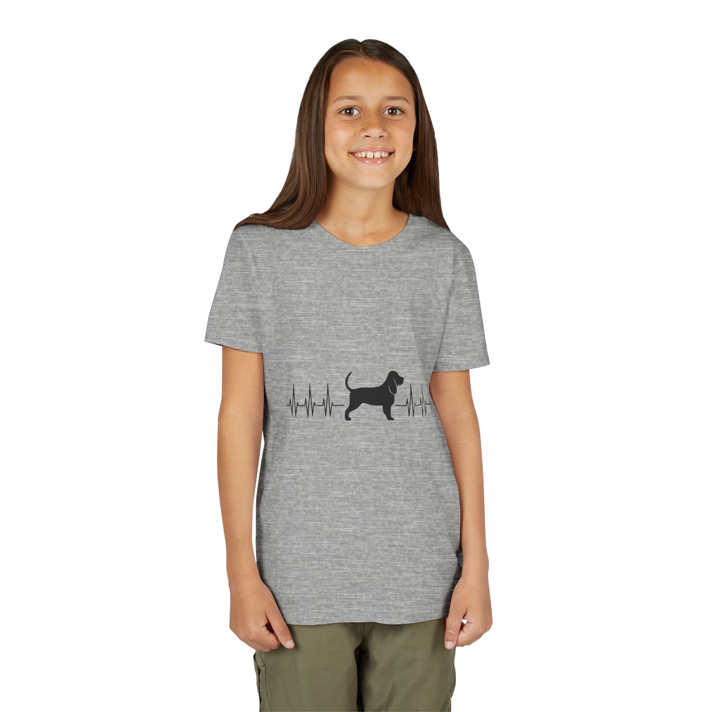 My Heart Beats For Bloodhounds Youth Unisex Short Sleeve Crewneck Tee