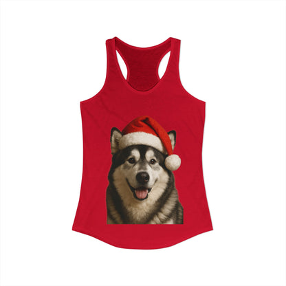 Santa Paws Malamute Women's Racerback Tank