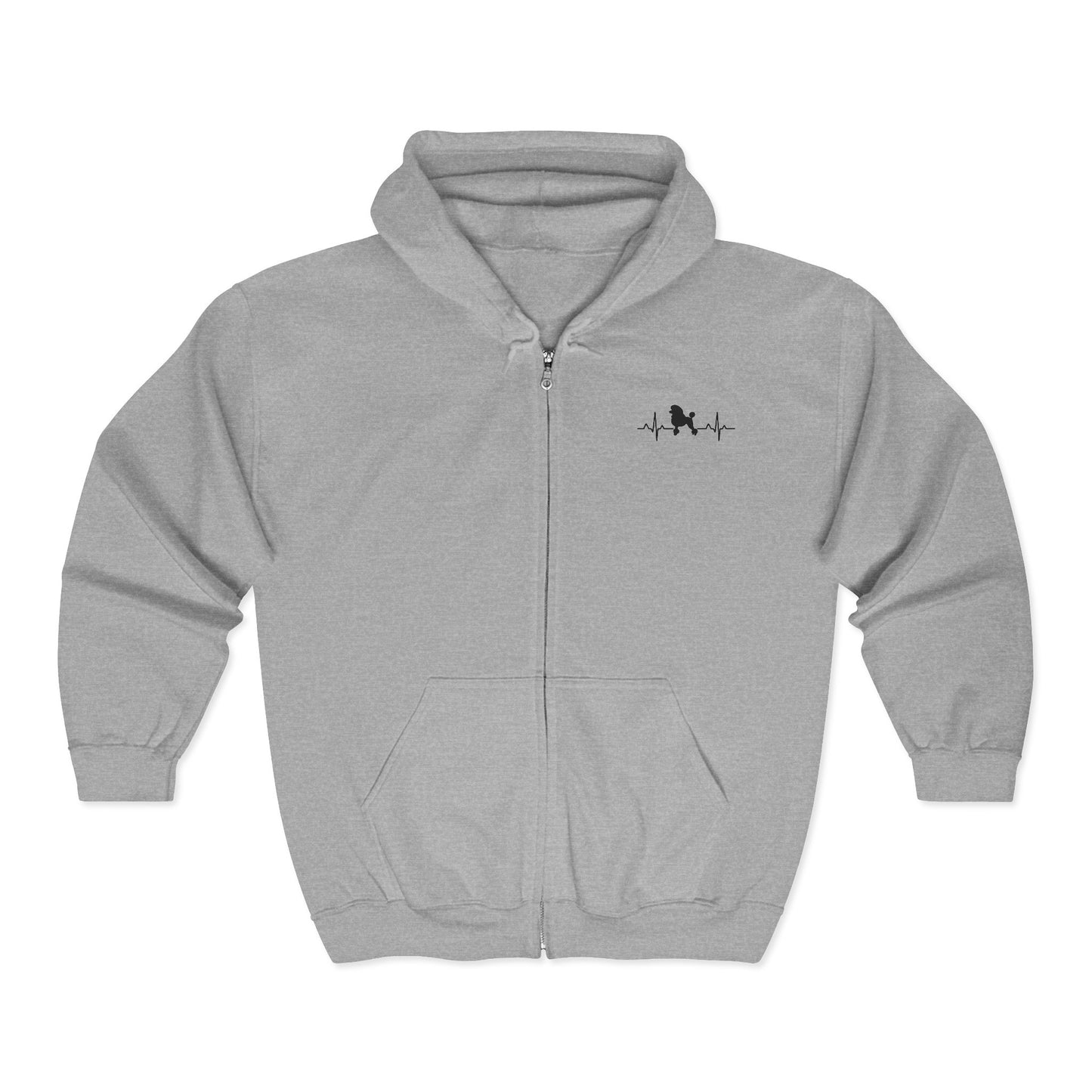 My Heart Beats For Poodles Unisex Full Zip Hoodie