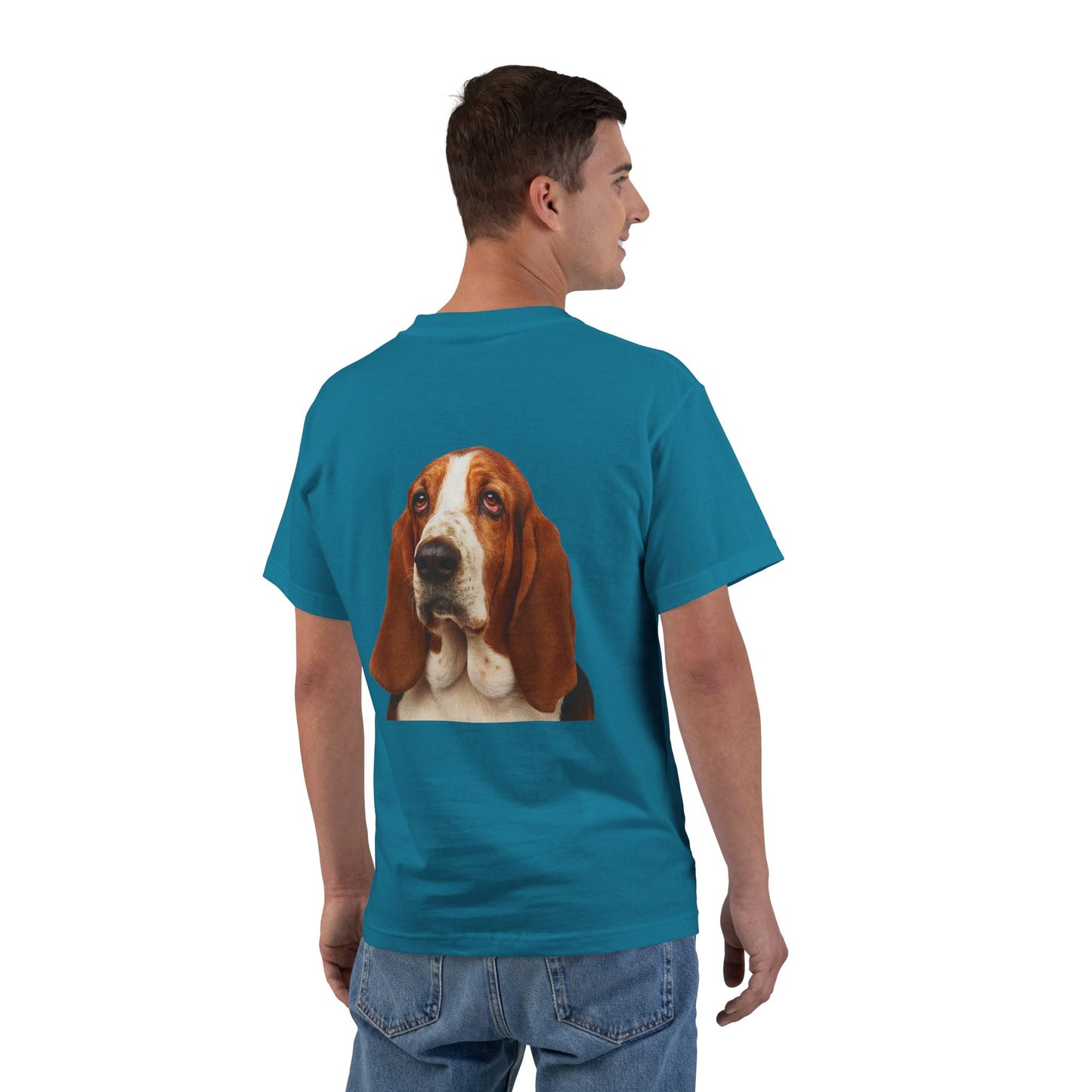 Basset Head Men's Short-Sleeve Crewneck Tee