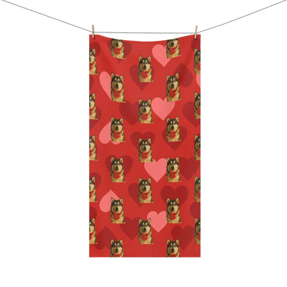 Cupid's Companion Malamute Mink-Cotton  Beach Towel