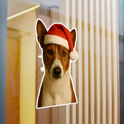 Santa Paws Basenji Vinyl Decal