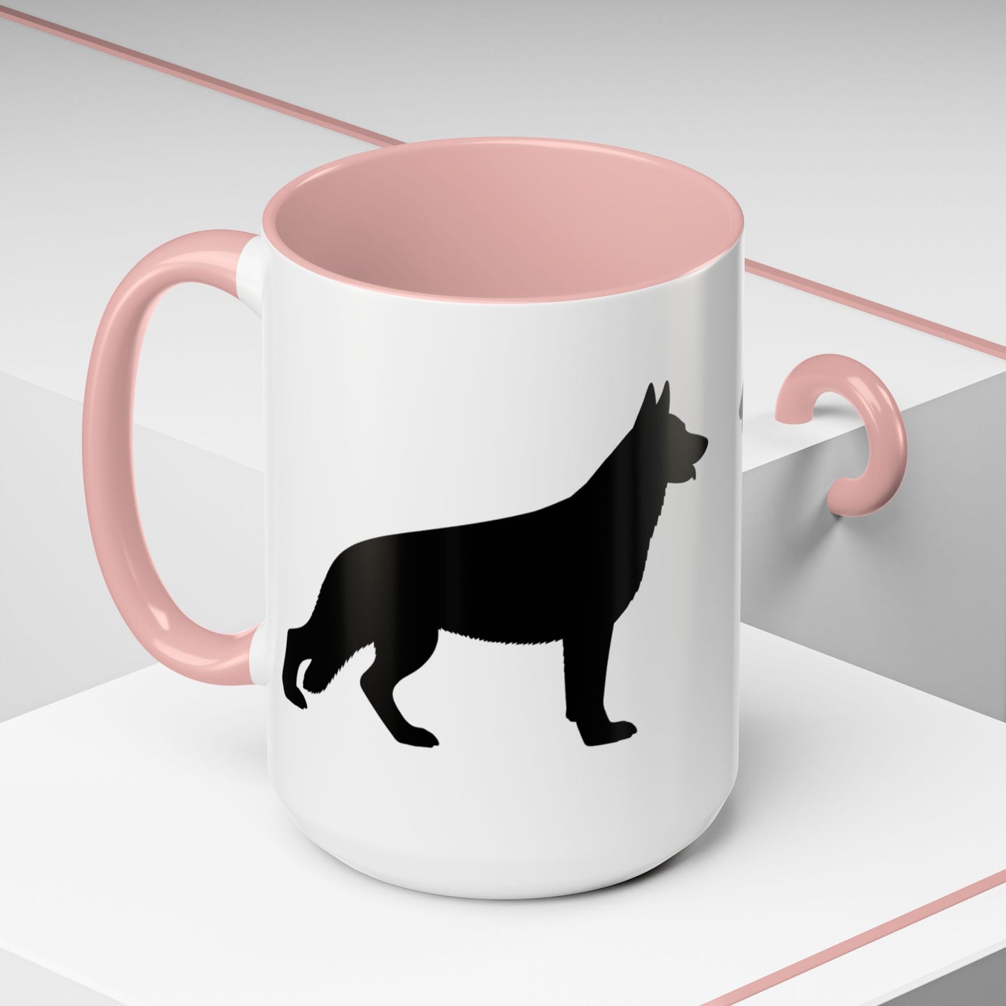 German Shepherd Silhouette 2-Tone Coffee Mug