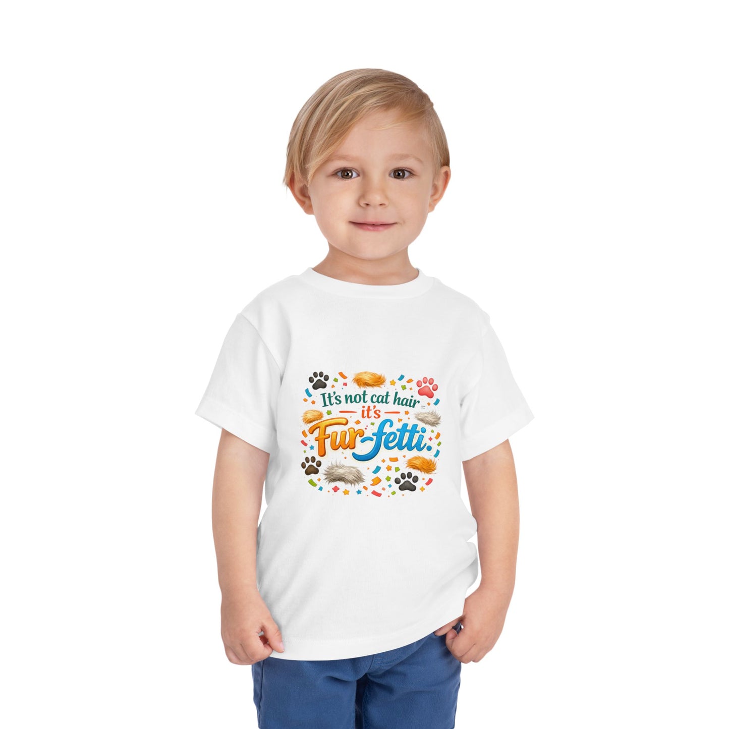 Fur-Fetti Cat Toddler Unisex Short Sleeve Crewneck Tee