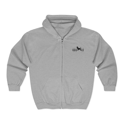 My Heart Beats For Bassets Unisex Full Zip Hoodie