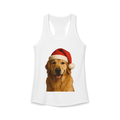 Santa Paws Golden Women's Racerback Tank