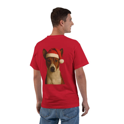 Santa Paws Basenji Men's Short-Sleeve Crewneck Tee