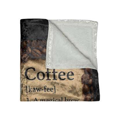 Coffee Definition Crushed Velvet Blanket