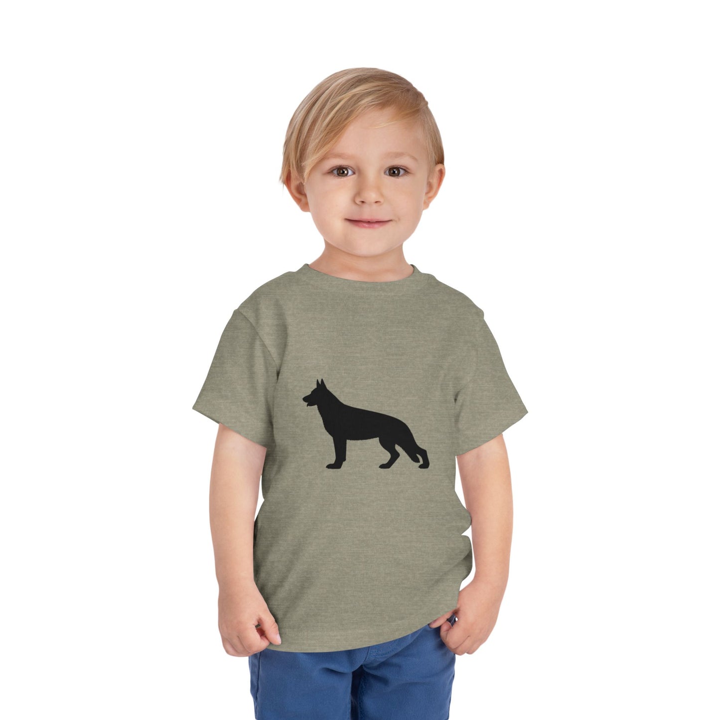 German Shepherd Silhouette Toddler Unisex Short Sleeve Crewneck Tee