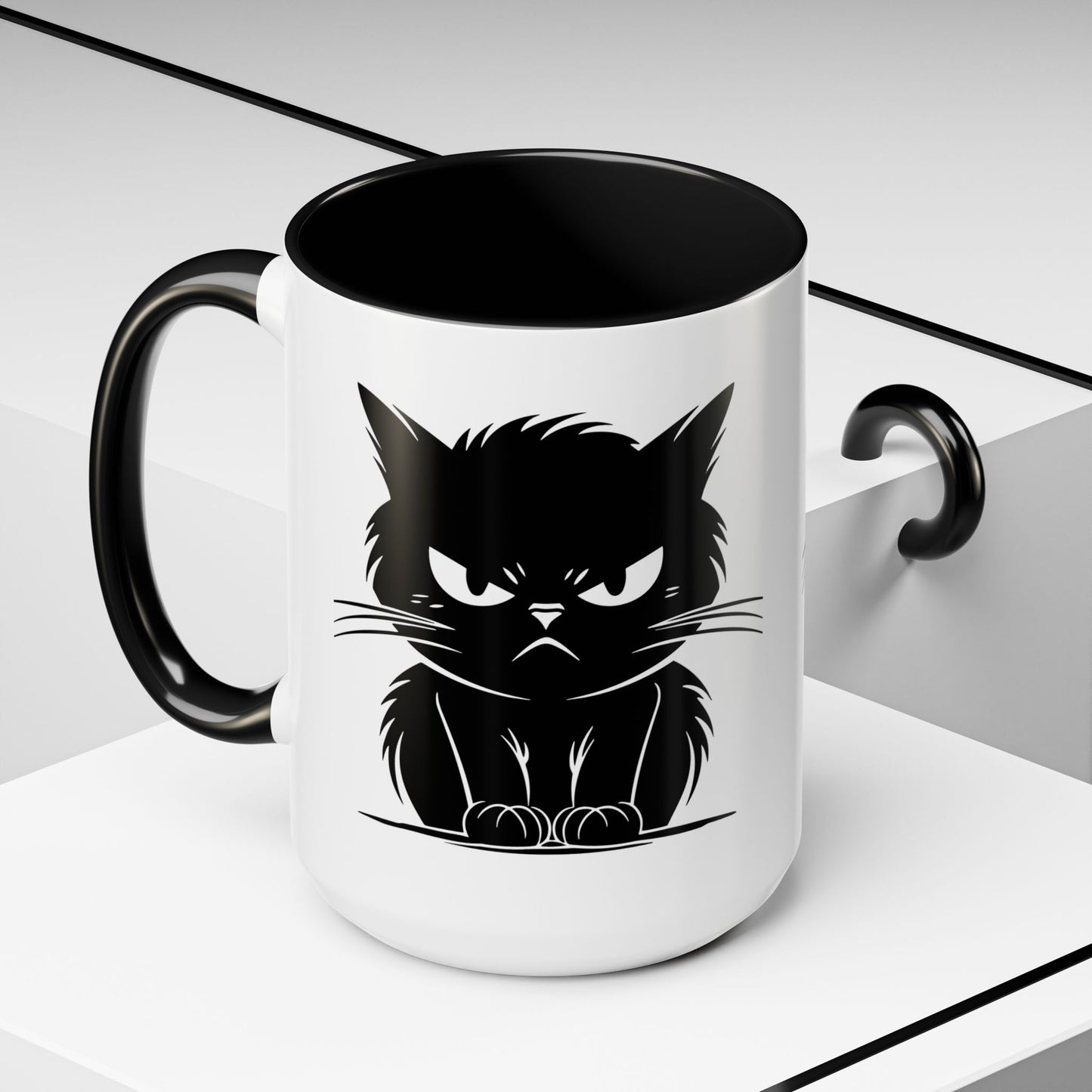 Angry Cat 2-Tone Coffee Mug