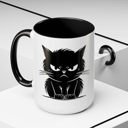 Angry Cat 2-Tone Coffee Mug