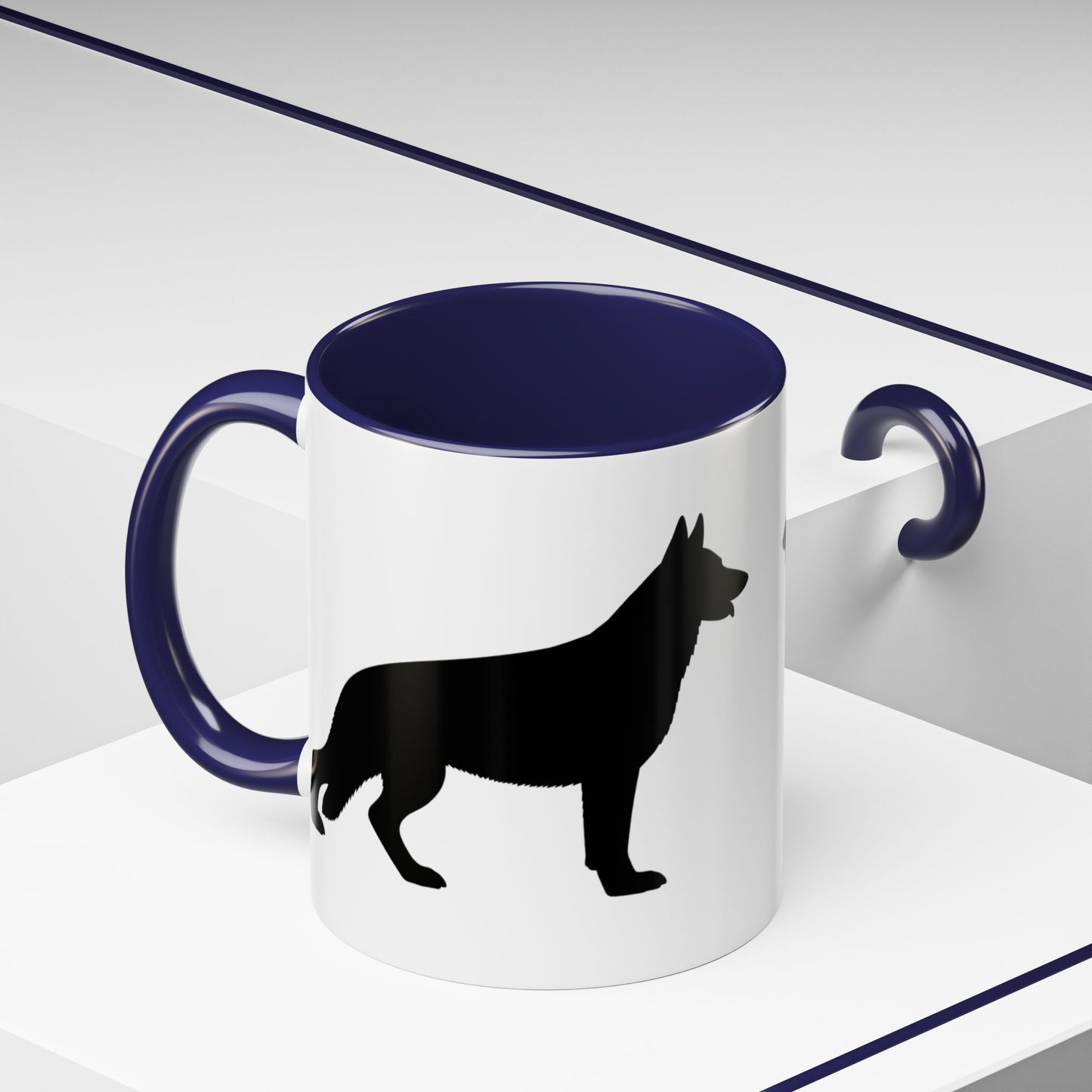 German Shepherd Silhouette 2-Tone Coffee Mug