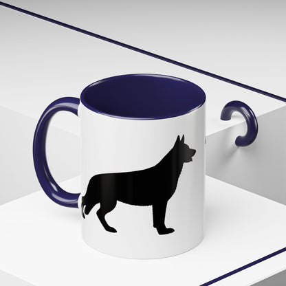 German Shepherd Silhouette 2-Tone Coffee Mug