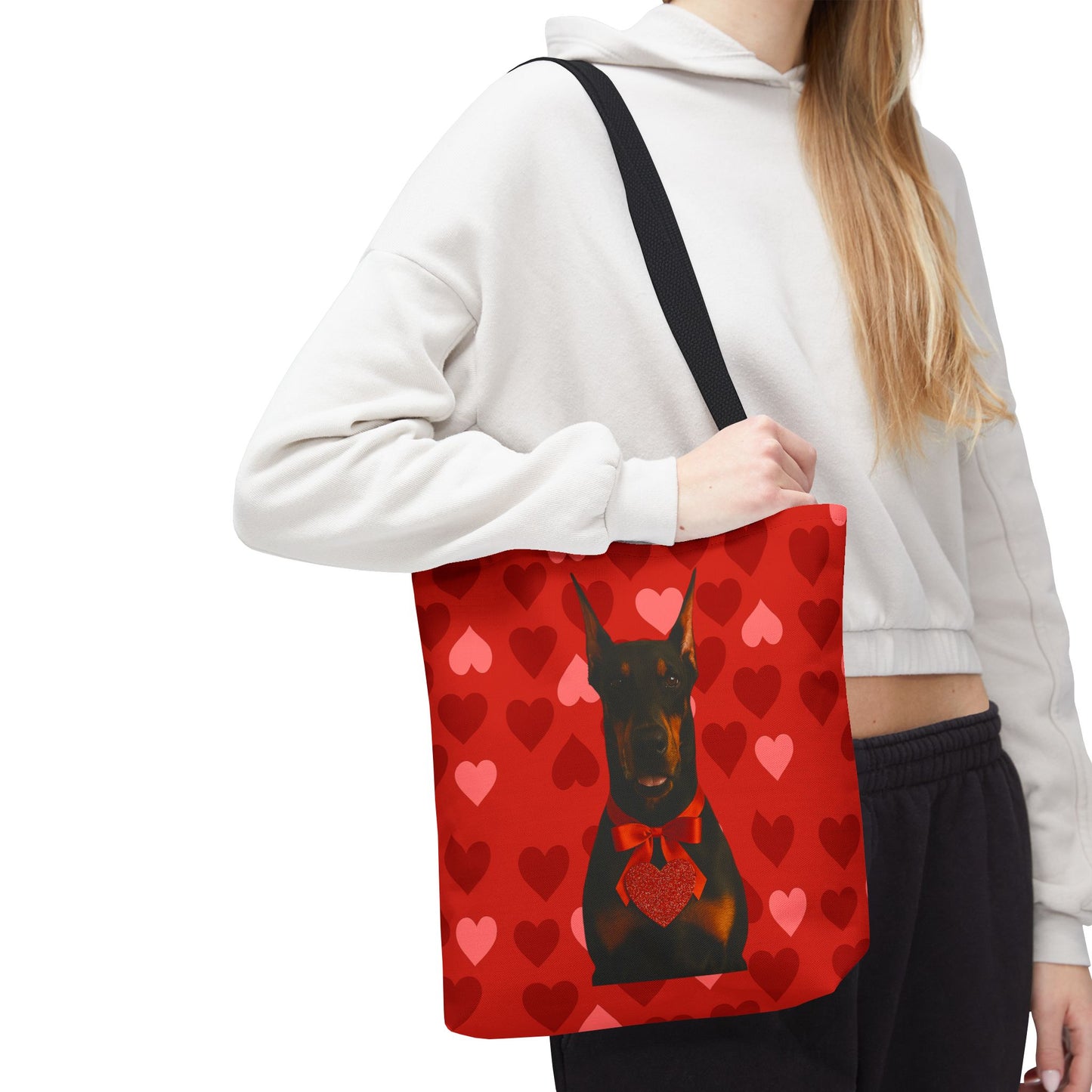 Cupid's Companion Doberman Tote Bag