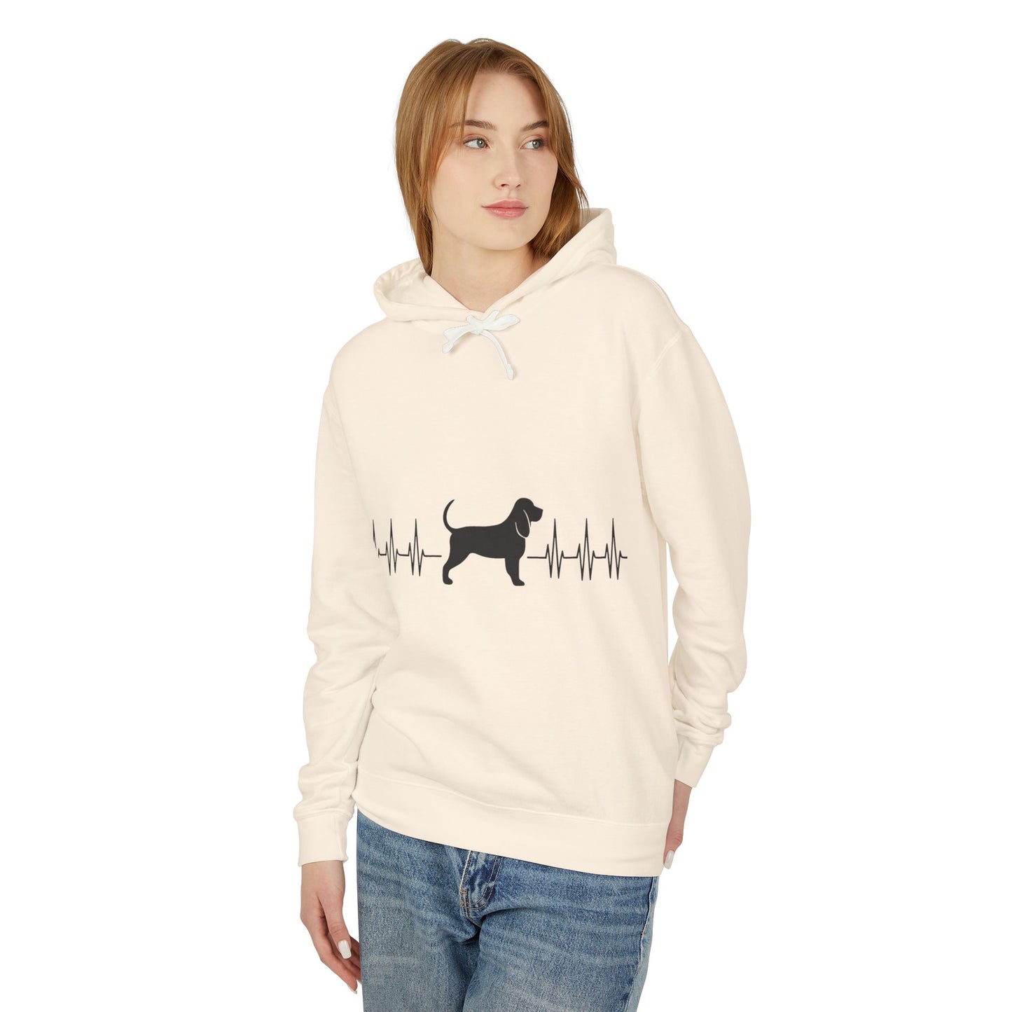 My Heart Beats For Bloodhounds Unisex Lightweight Hoodie