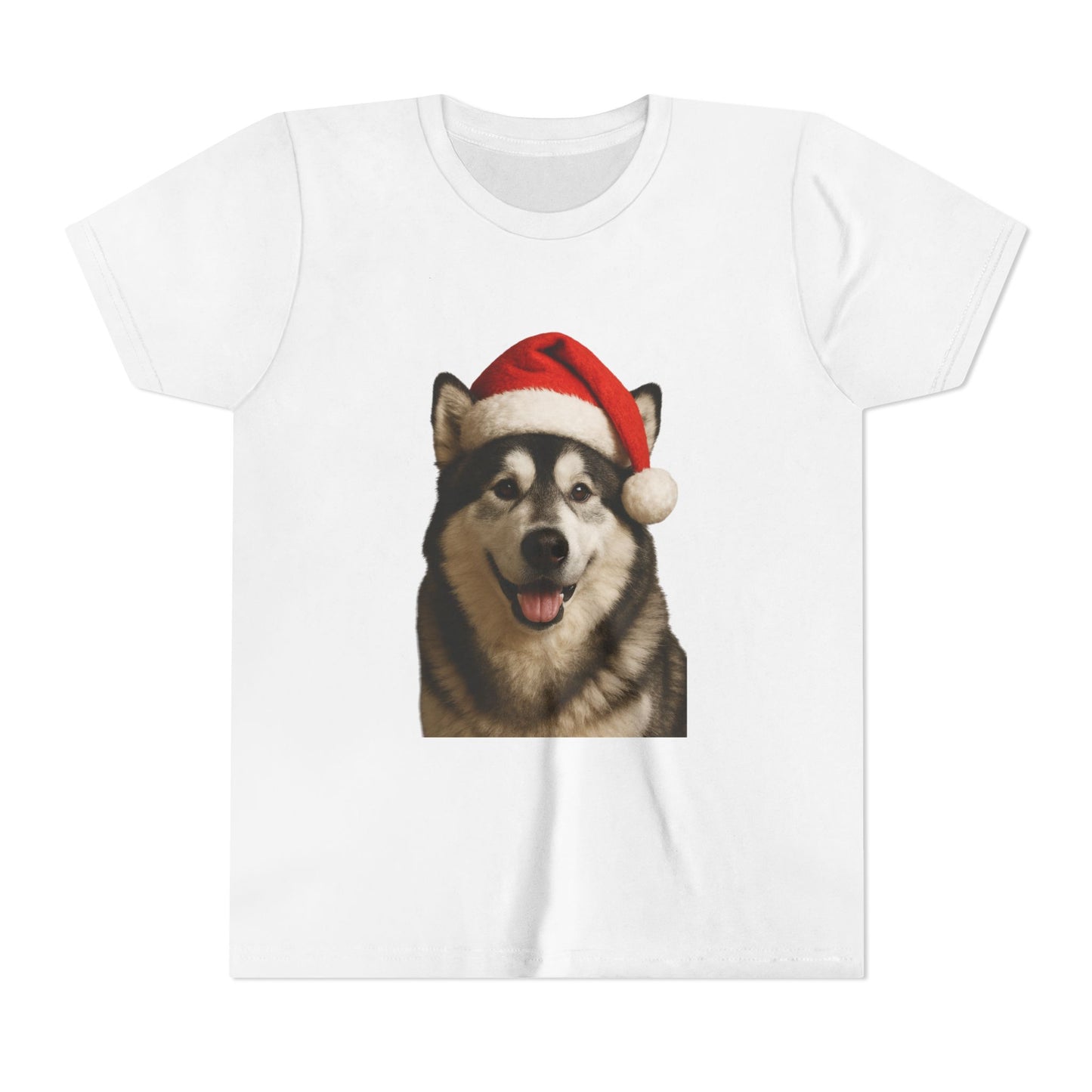 Santa Paws Malamute Youth Unisex Short Sleeve Crewneck Tee
