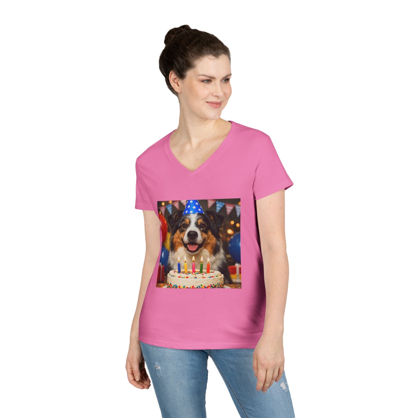 Birthday Buddy Aussie Women's V-Neck T-Shirt