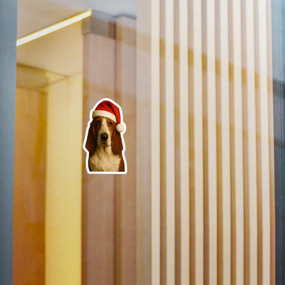 Santa Paws Basset Vinyl Decal