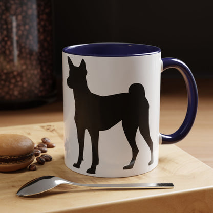 Basenji Silhouette 2-Tone Coffee Mug