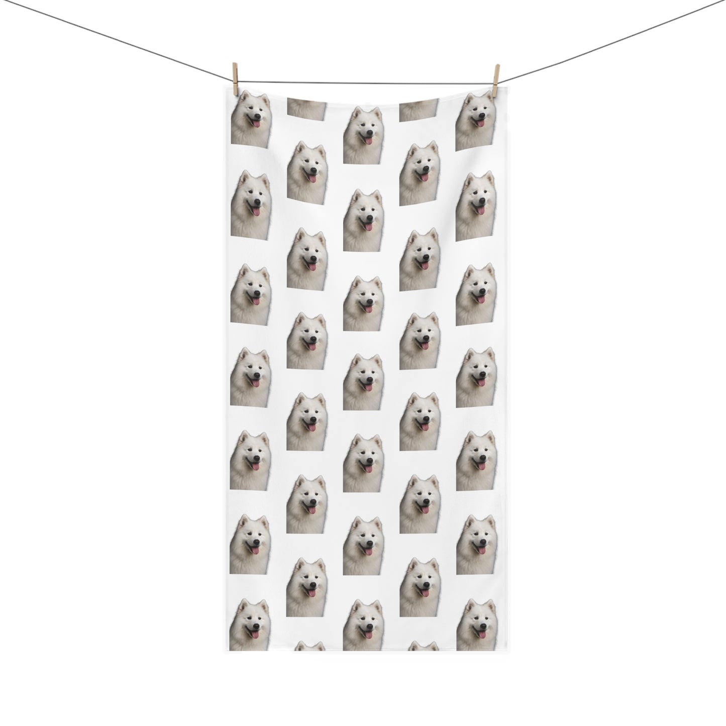 Samoyed Head Mink-Cotton  Beach Towel