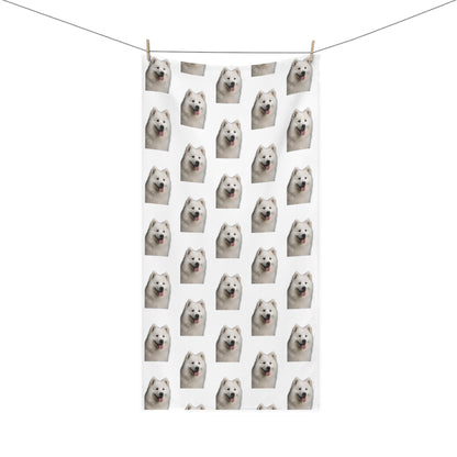 Samoyed Head Mink-Cotton  Beach Towel