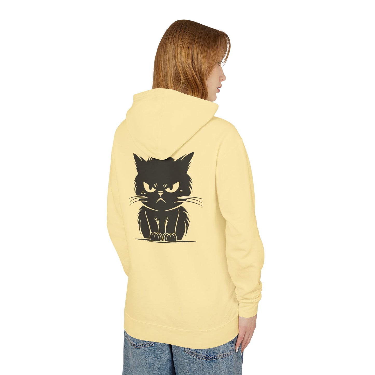 Angry Cat Unisex Lightweight Hoodie