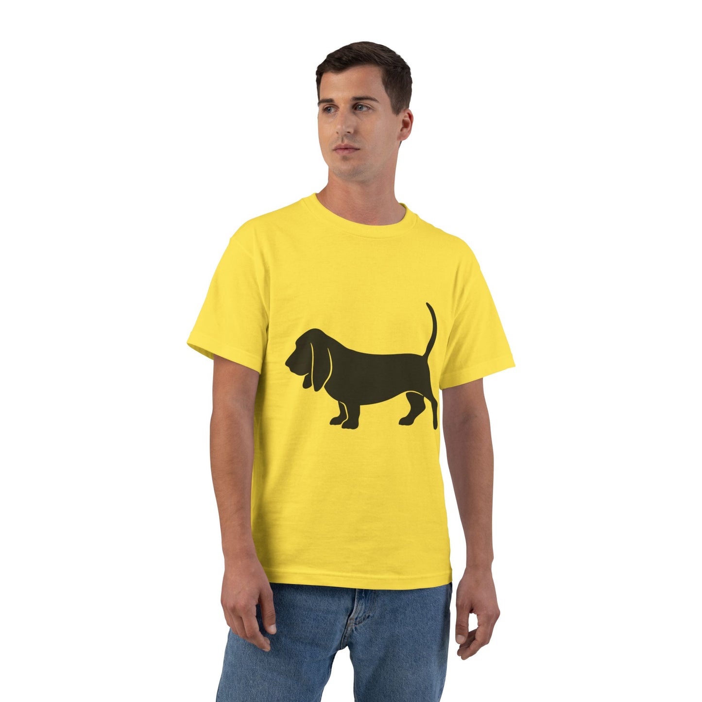 Basset Silhouette Men's Short-Sleeve Crewneck Tee