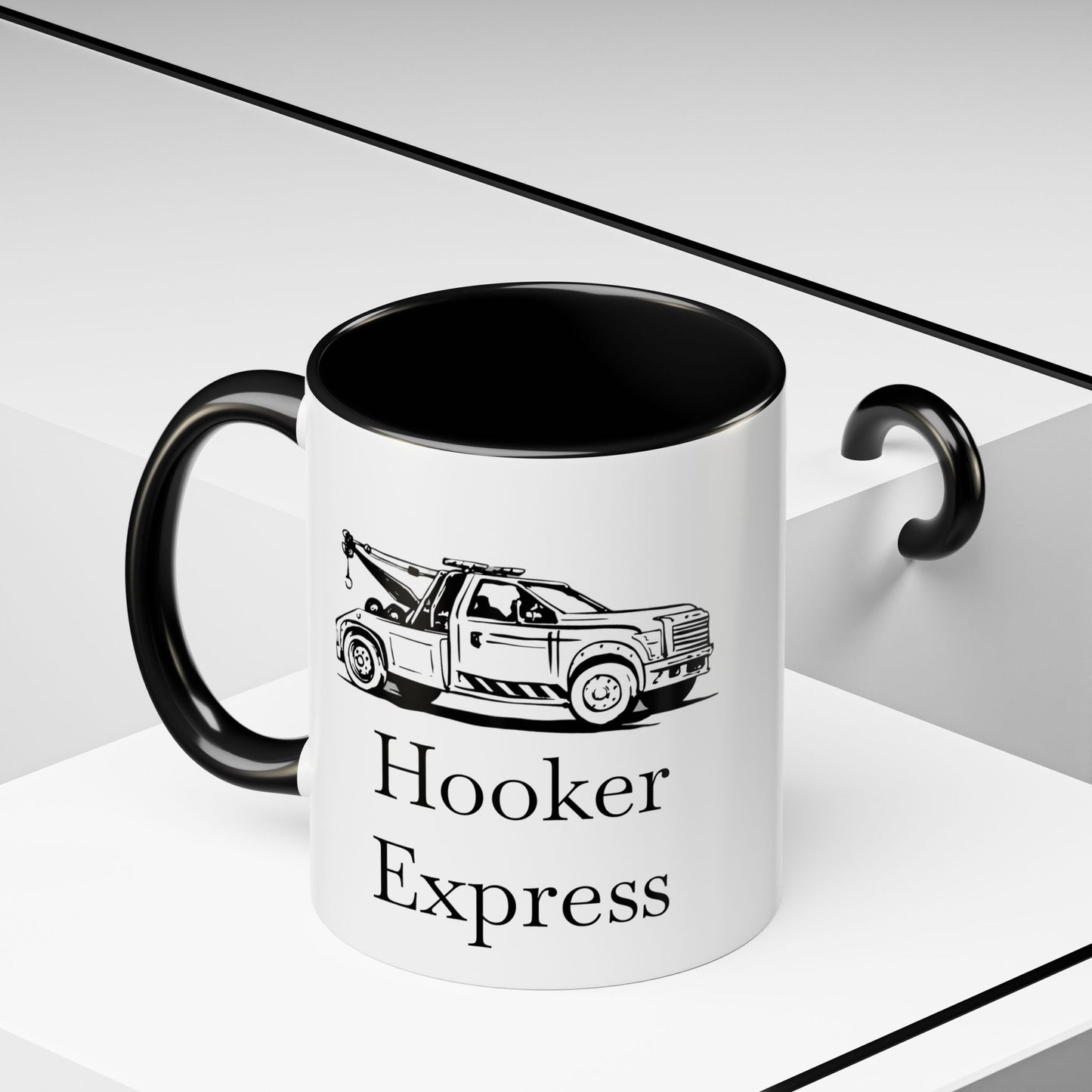 H**ker Express Wheel Lift Tow Truck 2-Tone Coffee Mug