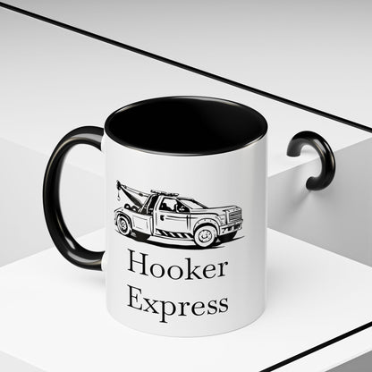 H**ker Express Wheel Lift Tow Truck 2-Tone Coffee Mug