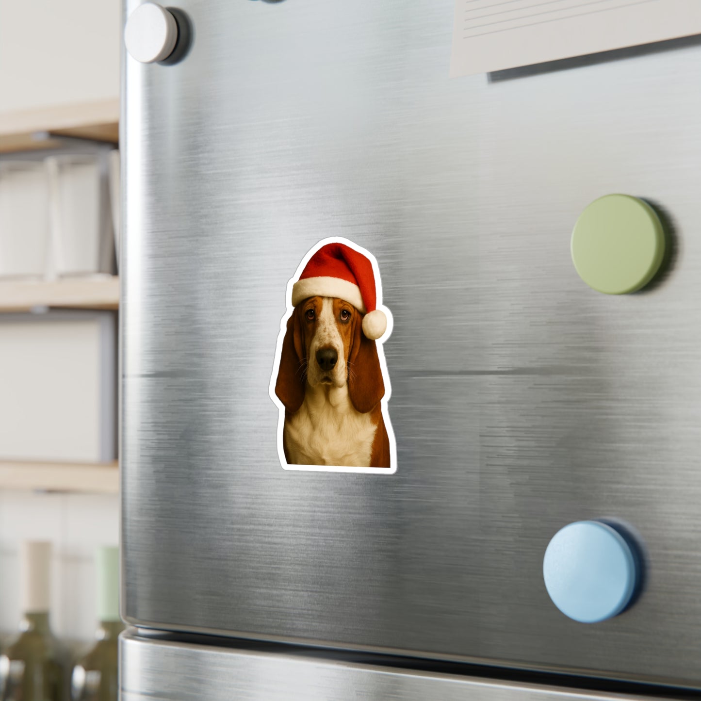 Santa Paws Basset Vinyl Decal