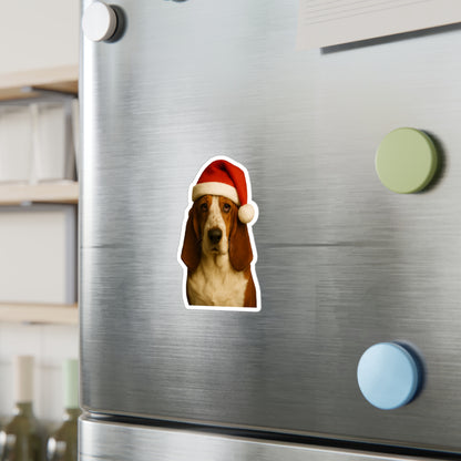Santa Paws Basset Vinyl Decal